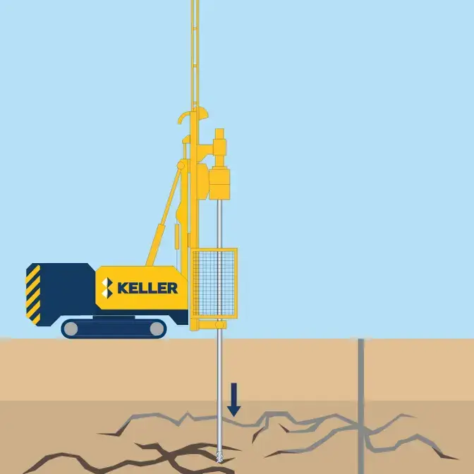 Keller rig performing rock/fissure grouting