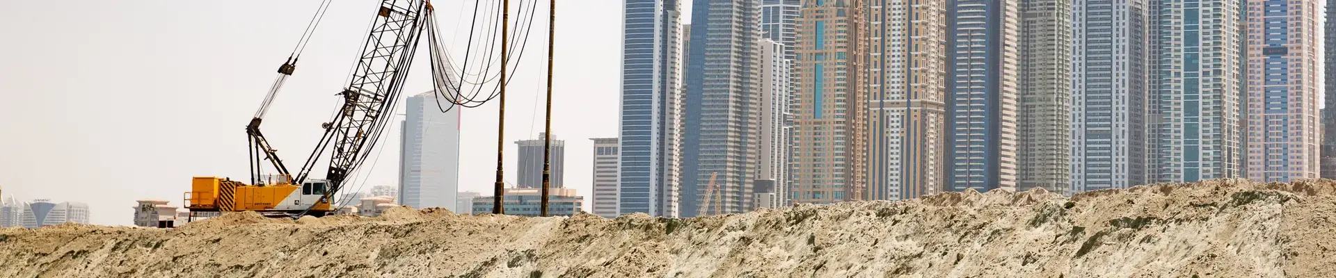 Dubai skyline with Keller rig in foreground