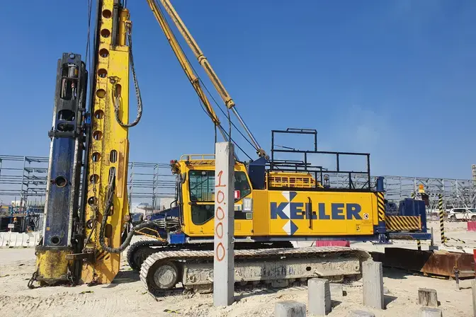 installation of rigid inclusions and bored piles