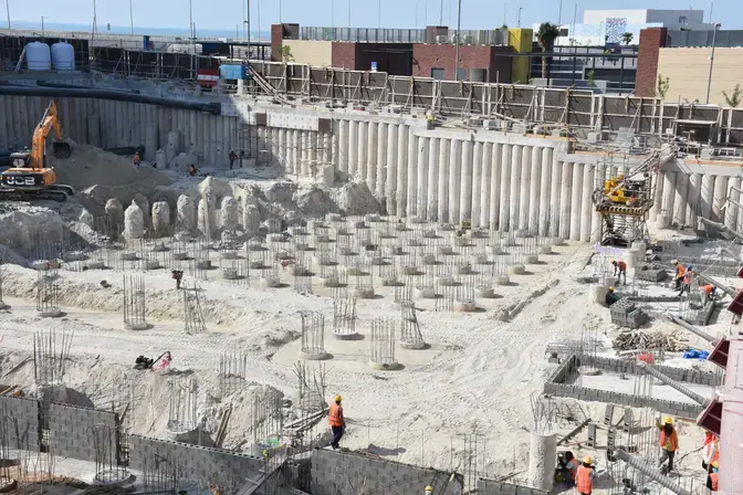 installation of contiguous pile wall and CIS bored piles