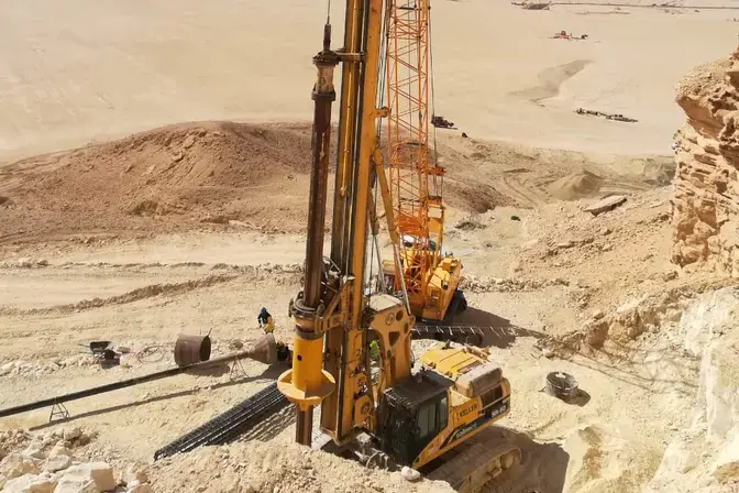 installing bored piles at qiddiya project
