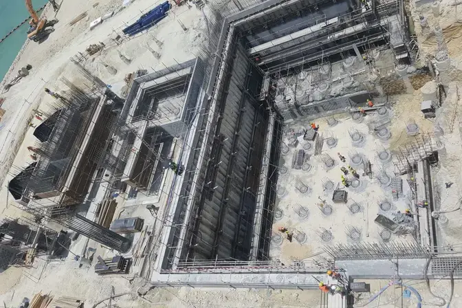piling and earth retention at future generation reserve tower in Bahrain