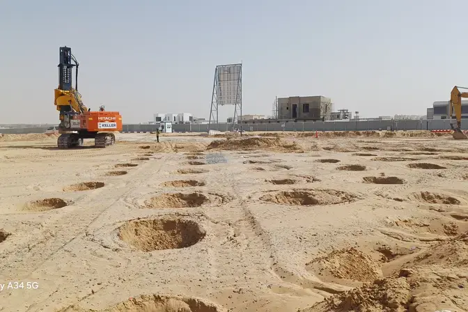 rapid impact compaction in progress