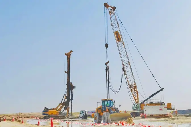 ground improvement such as vibro replacement, cavity grouting and probing works in progress 