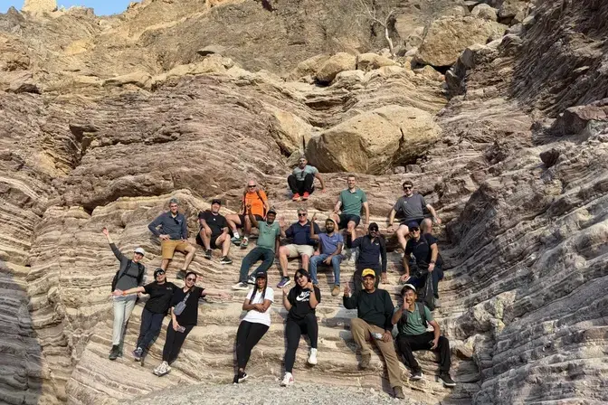 Cleaning team taking a break