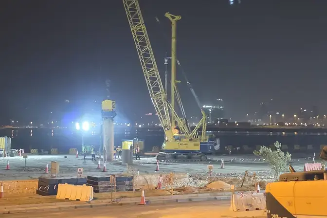 Piling works at Dual Carriageway flyover