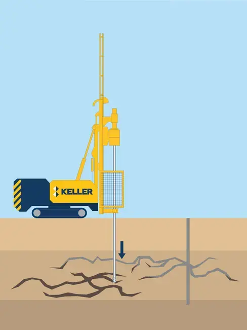 Keller rig performing rock/fissure grouting