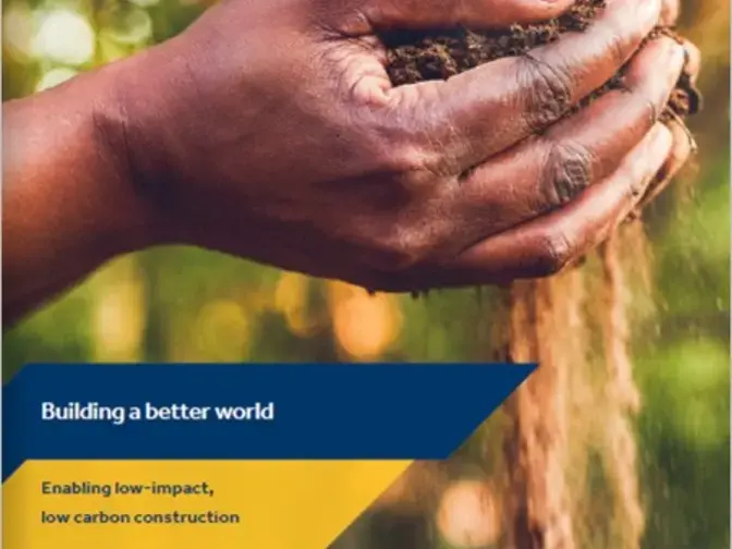The cover to Keller's brochure that explains how it's enabling low impact, low carbon construction