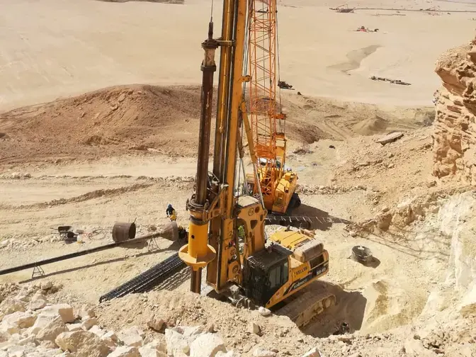 installing bored piles at qiddiya project