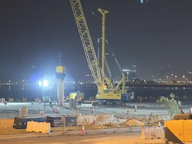 Piling works at Dual Carriageway flyover