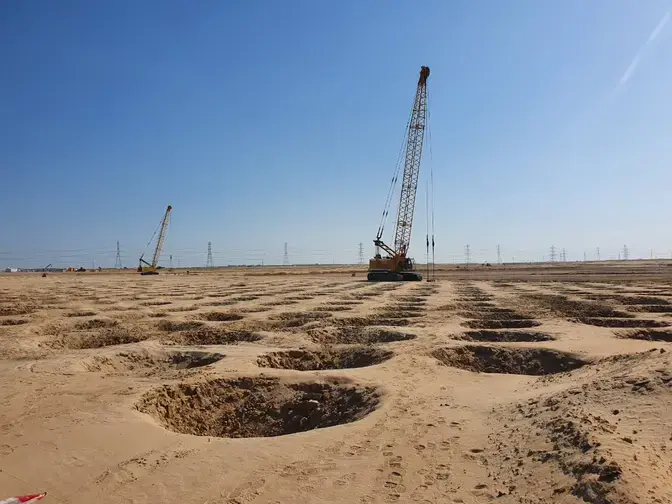 dynamic compaction works in progress at Zuluf