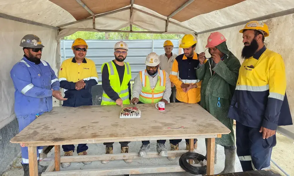 Celebrating Bahrain National day on site