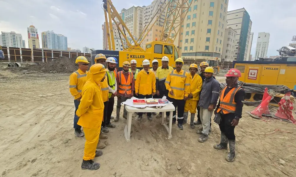 Celebrating Bahrain National day on site
