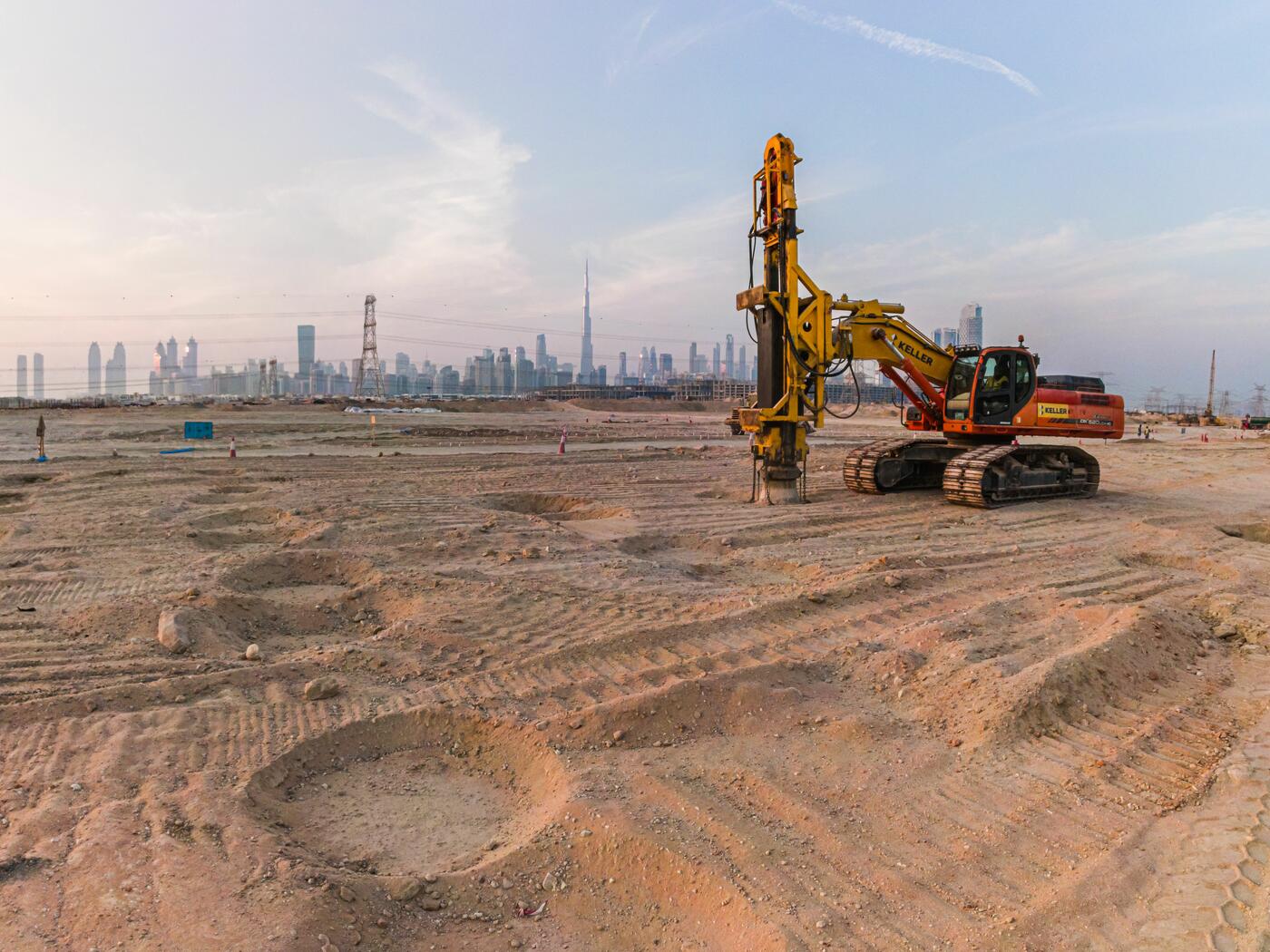rapid impact compaction in progress