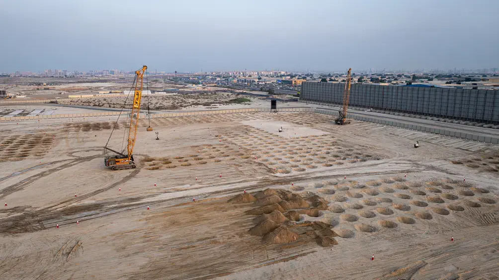Dynamic compaction works at Dubai Square Mall