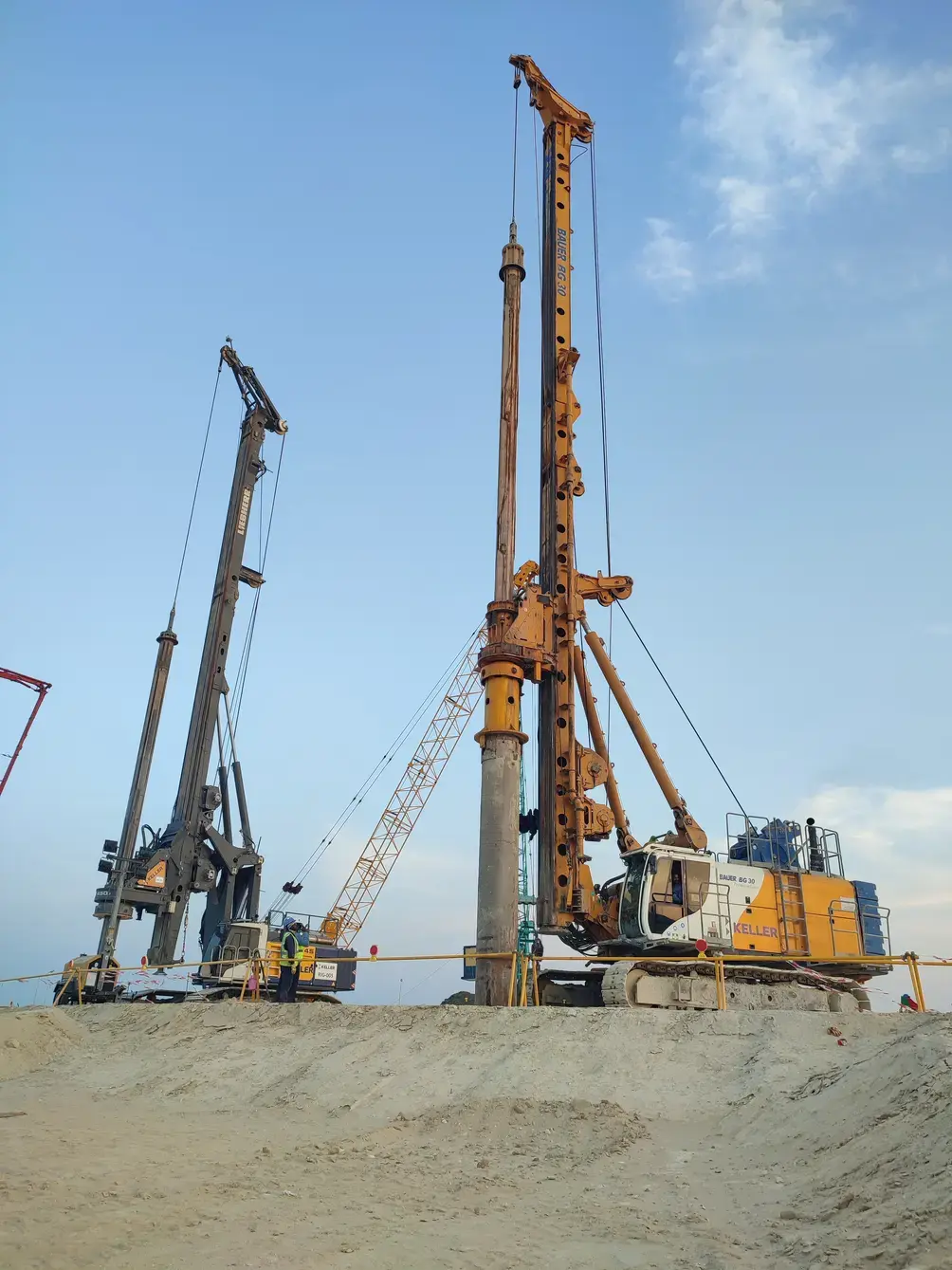 installing bored piles in Juaymah