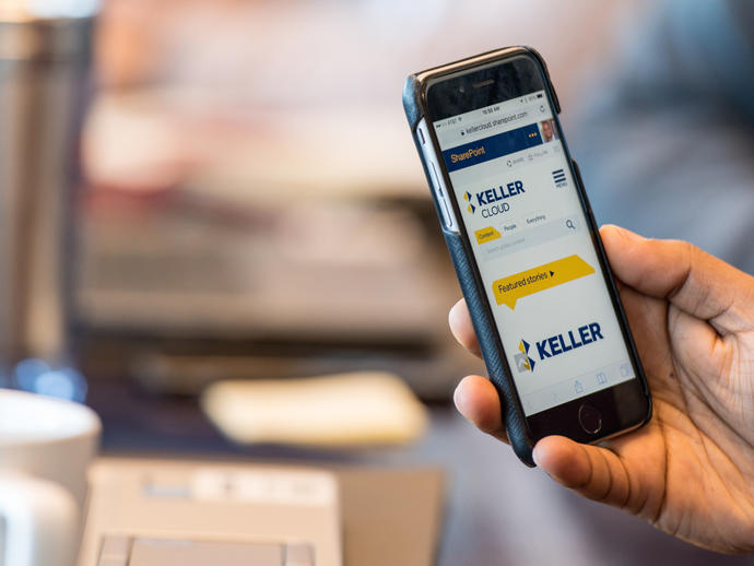 Keller's intranet on a mobile phone