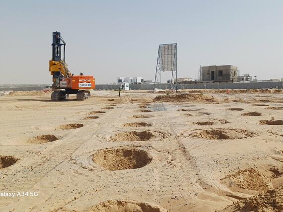 rapid impact compaction in progress