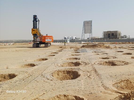 rapid impact compaction in progress