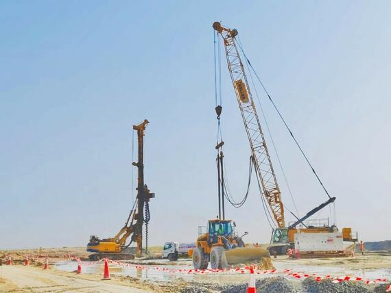 ground improvement such as vibro replacement, cavity grouting and probing works in progress 