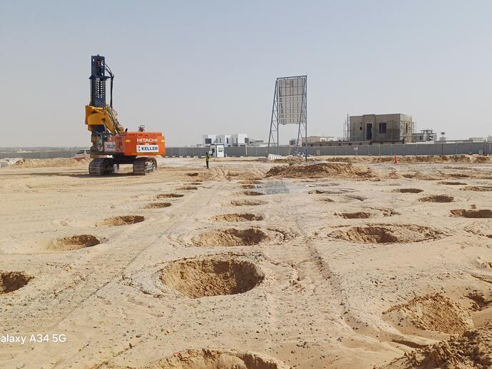 rapid impact compaction in progress