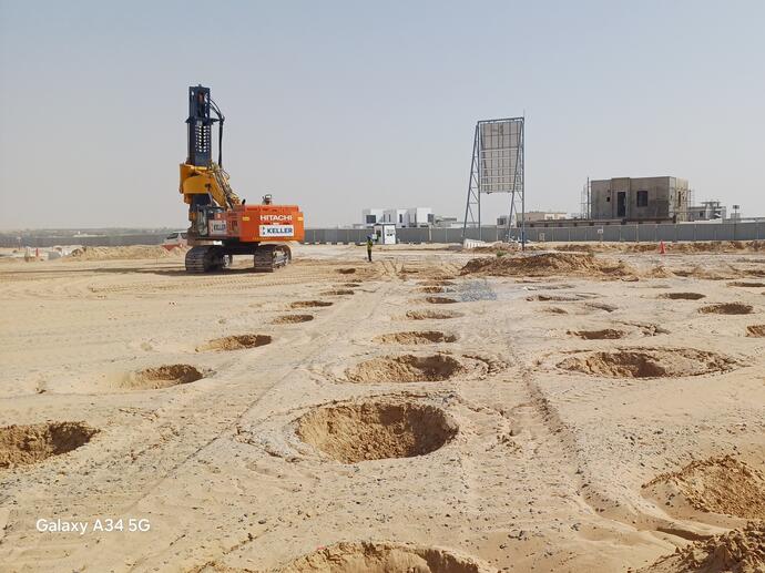 rapid impact compaction in progress