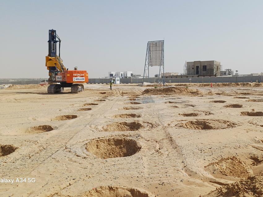 rapid impact compaction in progress