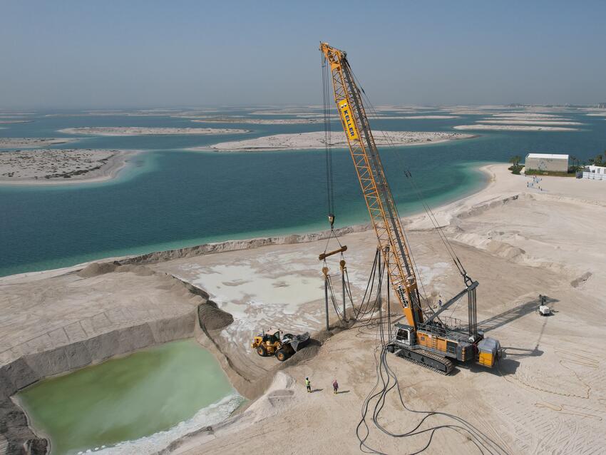 vibro compaction in progress