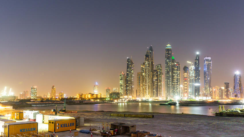 Dubai Harbour by Night